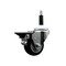 Service Caster 3'' Black Poly Swivel 7/8'' Expanding Stem Caster with Brake SCC-EX20S314-PPUB-BLK-PLB-78 - alternate 1